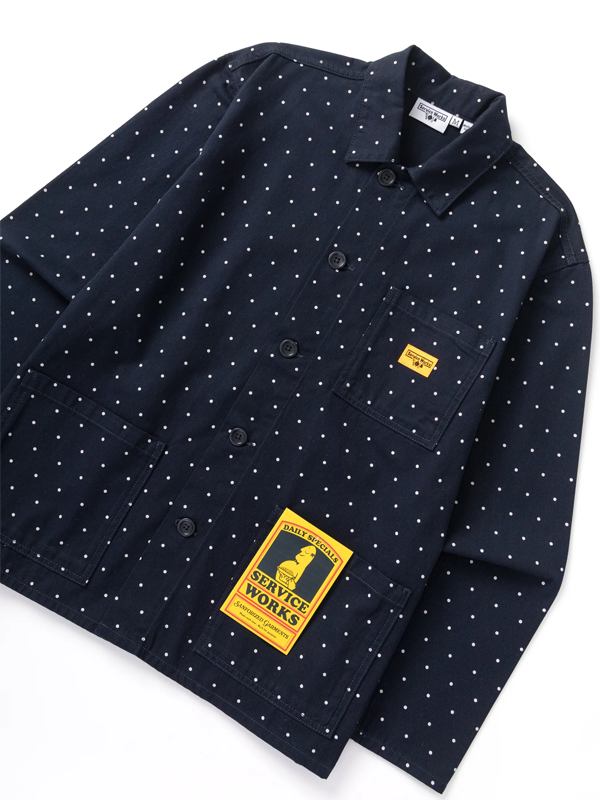Polka Dot Easy Chef Shirt: Navy