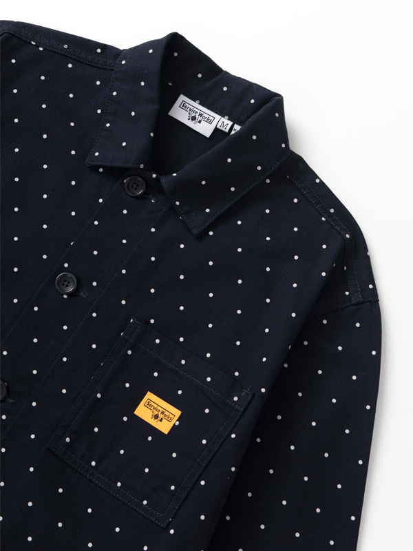 Polka Dot Easy Chef Shirt: Navy