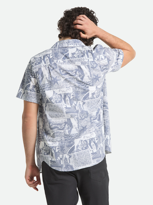 Charter Print S/S Woven: Navy/White Collage