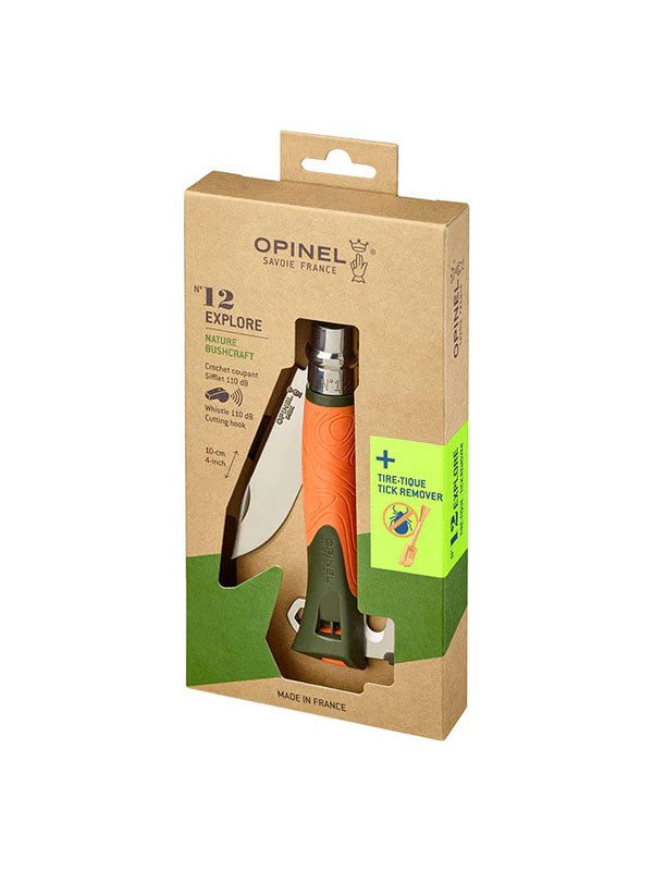 No.12 Explore Folding Knives with Tick Remover Tool: Orange