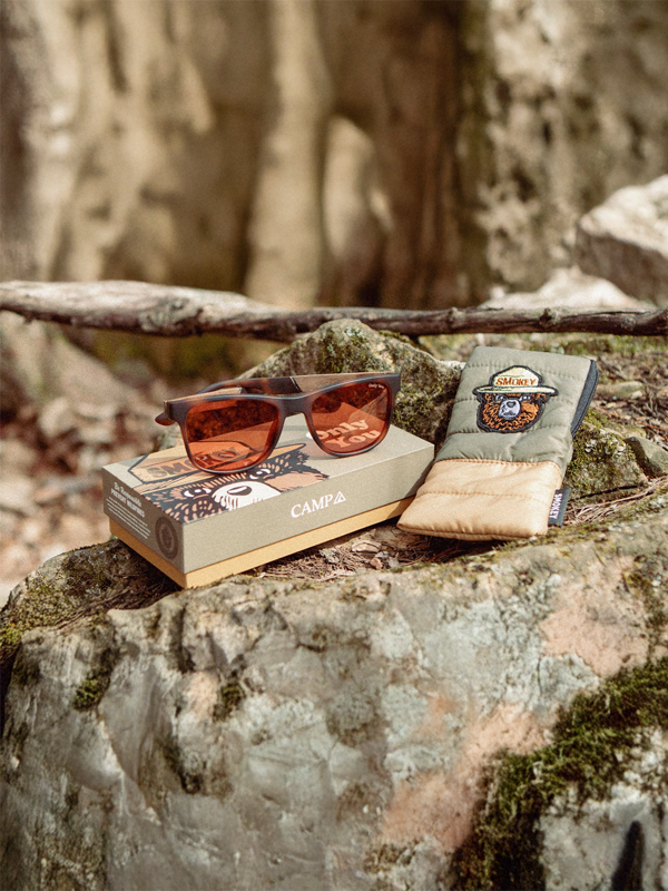 Smokey Bear x CAMP Trail Sunglasses: Matte Tortoise/Polarized Amber