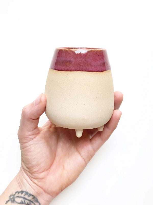 Buff Footed Wine Cup: Plum