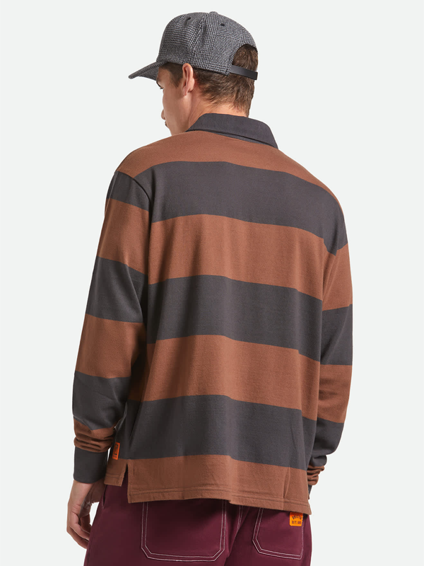 Union Heavyweight Rugby Polo: Washed Black/Pinecown Brown