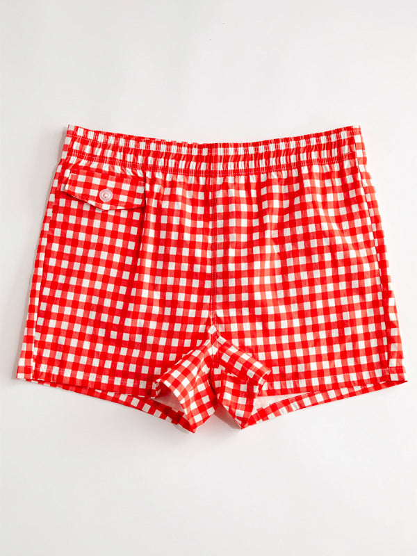Gingham Cabana Trunk: Red