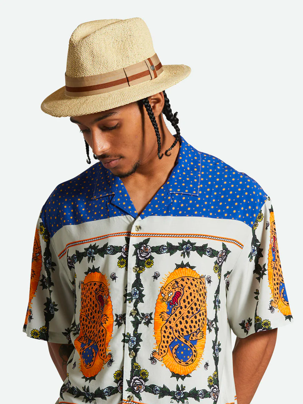 Roma Straw Fedora: Natural