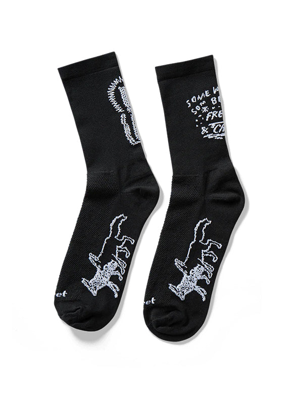 Run Amok Hi Sock: Black