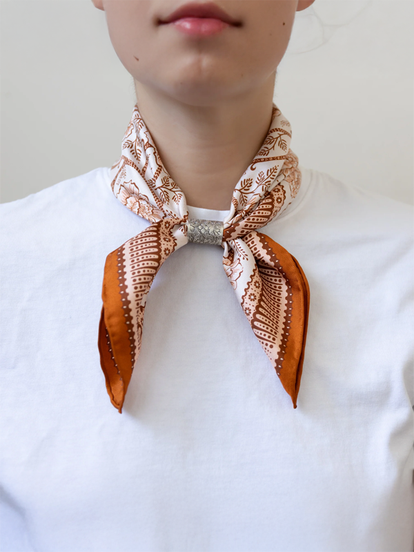 Silk Twill Scarf: Ramble in Sandstone