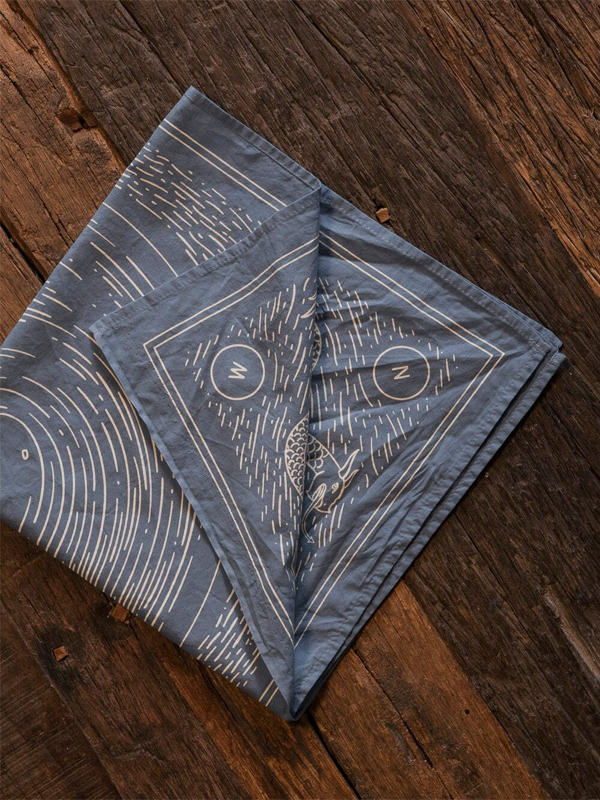 Sea Bandana: Denim/White