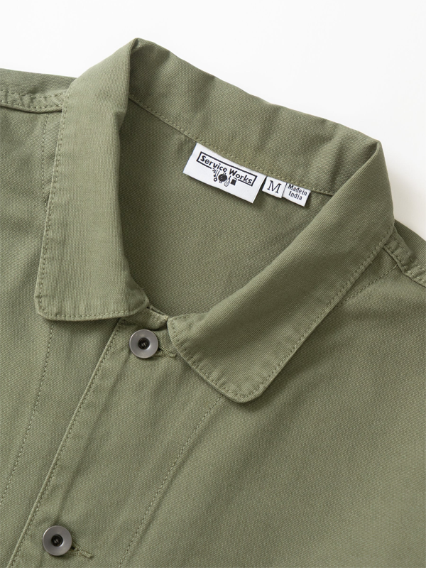 Canvas Long Shop Coat: Olive