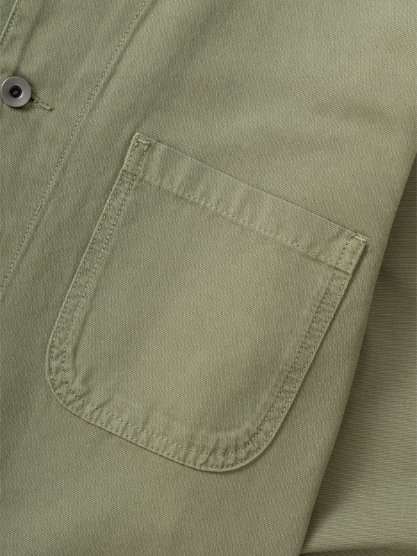 Canvas Long Shop Coat: Olive