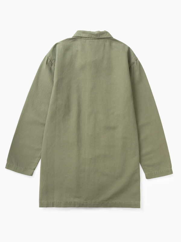 Canvas Long Shop Coat: Olive
