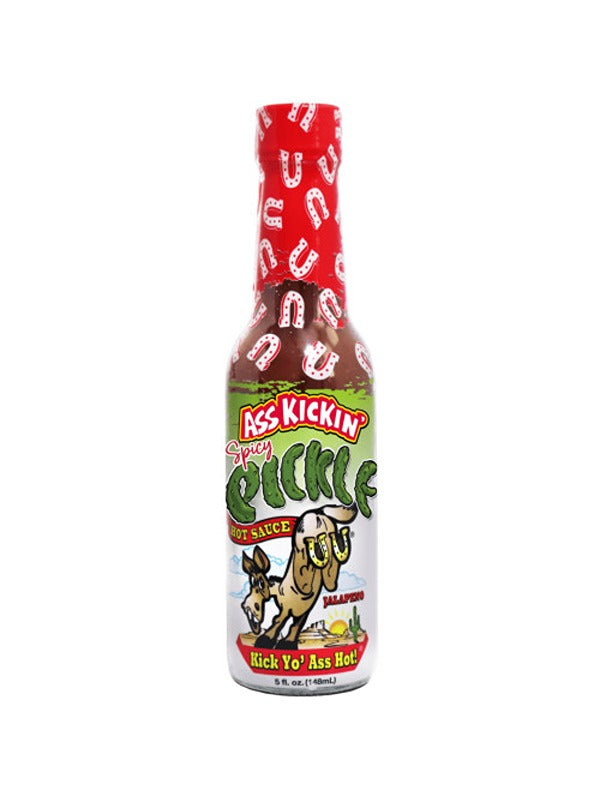 Ass Kickin' Spicy Pickle Jalapeno Hot Sauce – A bold blend of tangy pickle flavor and fiery jalapeño heat, perfect for adding a zesty kick to your favorite dishes.