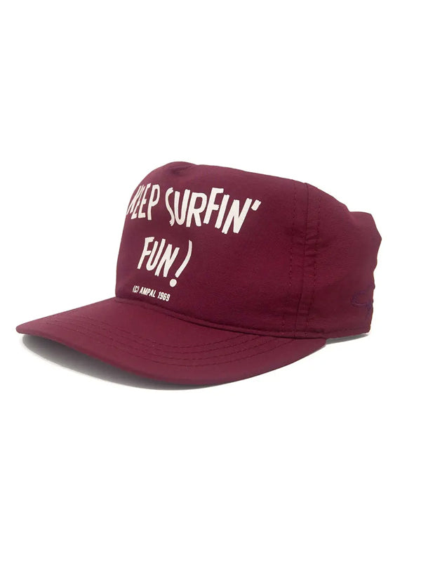 Keep Surfin' Fun Snapback Hat: Burgundy