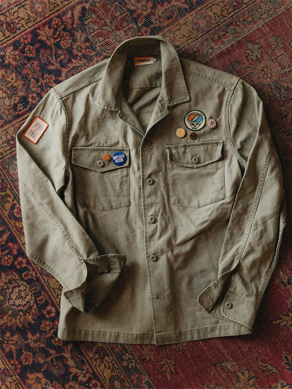 Surplus Shirt: Field Olive Reverse Sateen