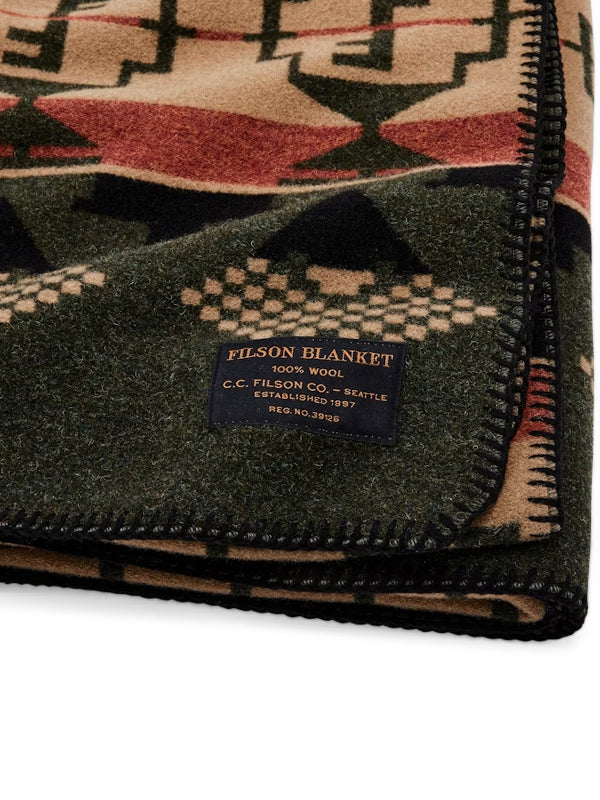 Filson Forestry Wool Blanket: Dark Timber/Tan Multi