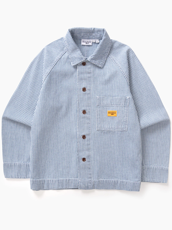 Flannel Gingham FOH Jacket: Blue