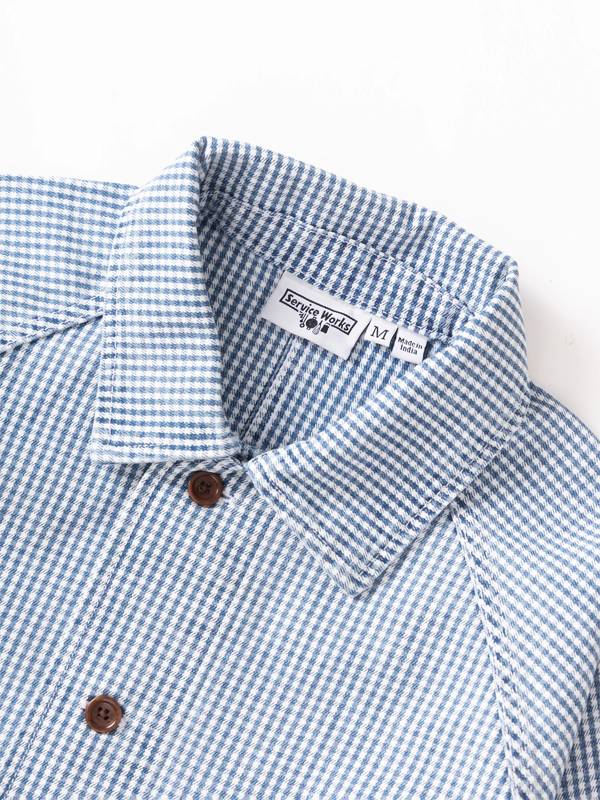 Flannel Gingham FOH Jacket: Blue