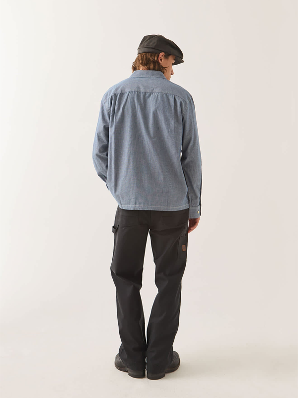 Trademark Shirt: Blue Chambray Micro Stripe