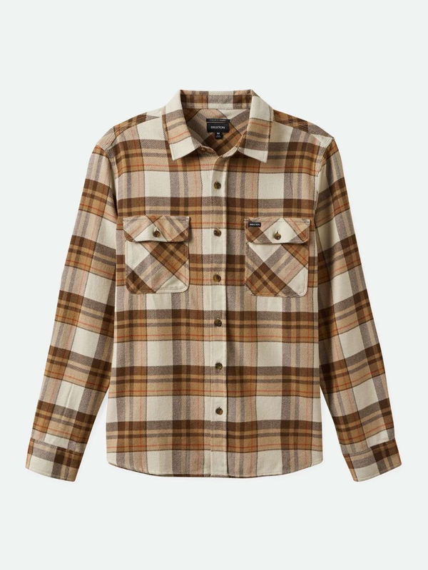 Bowery L/S Flannel: Whitecap/Pinecone Brown/Burro