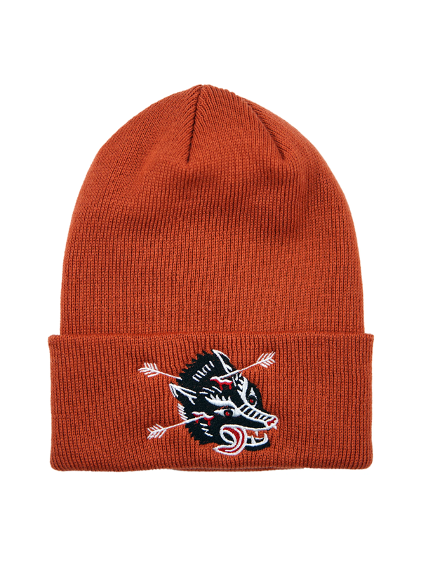 Wolf Beanie: Burnt Orange